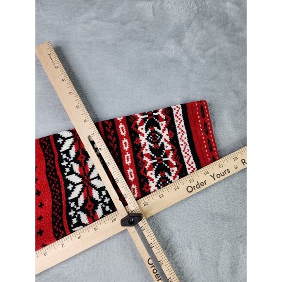 Croft & Barrow Womens Cardigan Sweater M Red Nordic Fair Isle Granny Metal Clasp - Picture 10 of 11